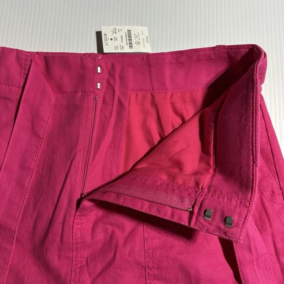 J Crew Skirt Womens Pink Linen Cotton Blend Utility Skirt Tie Belt Size 12 NWT - Picture 5 of 10